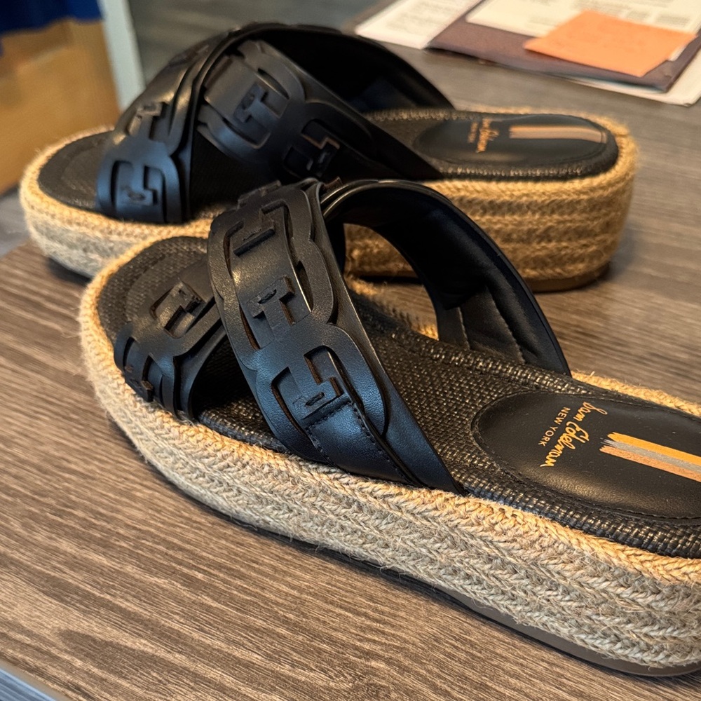 Sam Edelman Black and Tan Platform Sandals